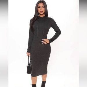 Hooded midi dress